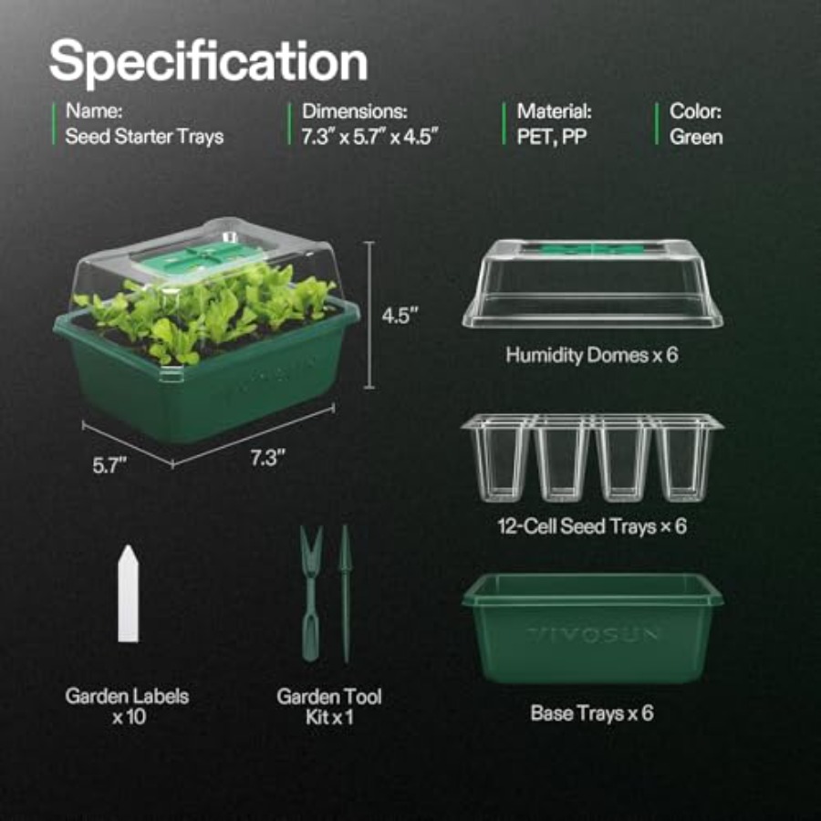 6-Pack Seed Starter, 72-Cell S - Dome Propagation Kit review and price